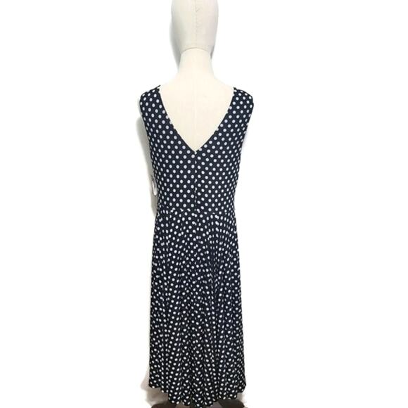 Eva Franco Black and White Polka Dot Dress Sleeveless Midi Flowy Party Summer 8 - Picture 8 of 14
